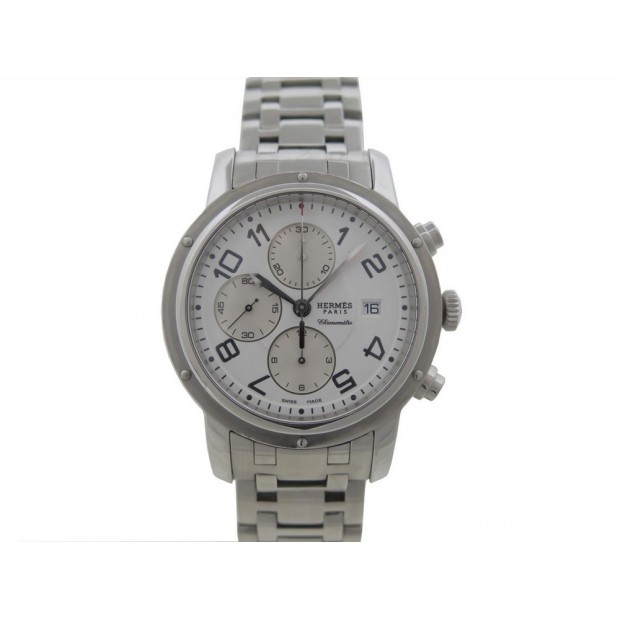 MONTRE HERMES CLIPPER CP1.910 43 MM CHRONOGRAPHE ACIER AUTOMATIQUE STEEL 4950€