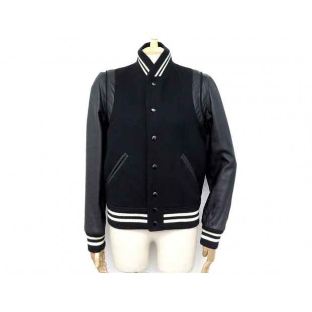 NEUF BLOUSON SAINT LAURENT 423527 TEDDY 40 IT 38 FR M LAINE & CUIR JACKET 1790€