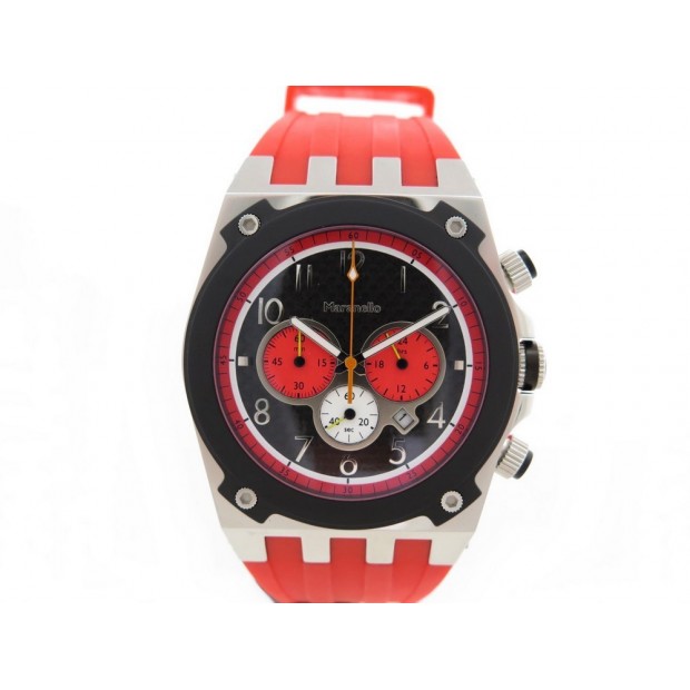 NEUF MONTRE MARANELLO V8 CHRONO 43 MM QUARTZ ACIER CAOUTCHOUC STEEL WATCH 3400€