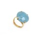 BAGUE OR JAUNE PIERRE BLEUE 10 GR T 55 