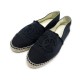 CHAUSSURES CHANEL LOGO CC G29762 ESPADRILLES 41 EN TOILE NOIR FLATS SHOES 690€