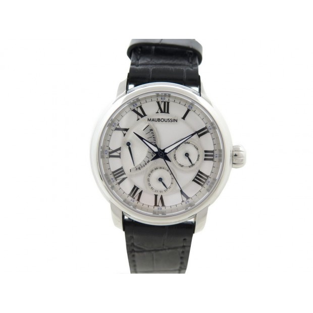 NEUF MONTRE MAUBOUSSIN 9352800 LE TEMPS NE S'ARRETE JAMAIS AUTO 42 MM ACIER 685€