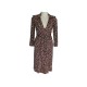 ROBE DIANE VON FURSTENBERG CACHE COEUR ROSE & KAKI COTON TAILLE 36 S DRESS 315