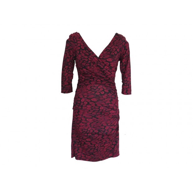 ROBE DIANE VON FURSTENBERG EN COTON ROUGE MOTIF CELLULE TAILLE 36 S DRESS 315