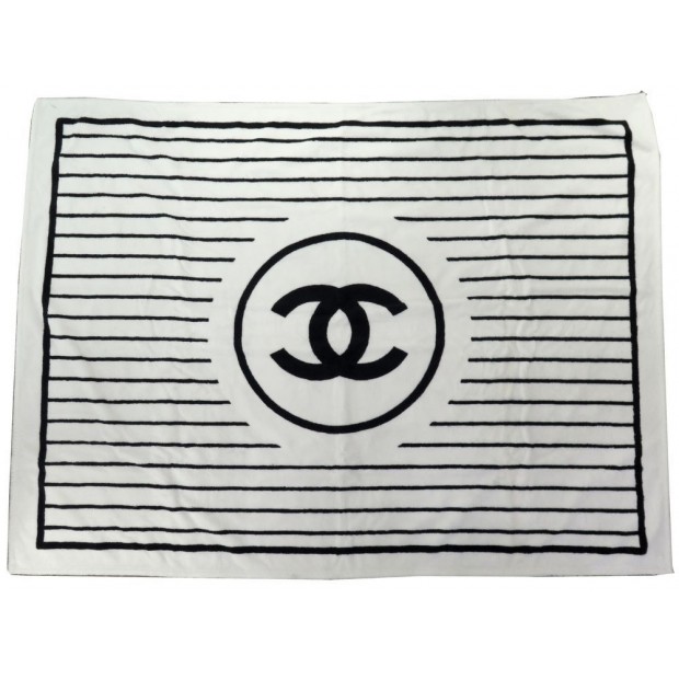 GRANDE SERVIETTE DE PLAGE CHANEL LOGO CC COTON 