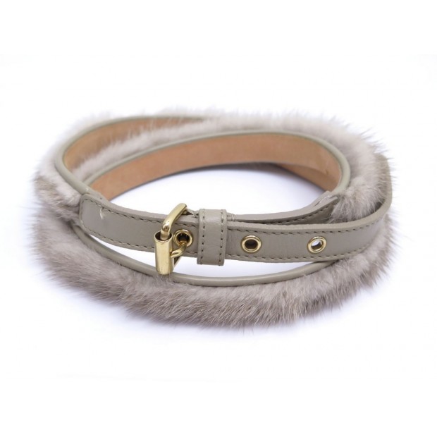 NEUF CEINTURE LOUIS VUITTON M 72 77 CM EN FOURRURE DE VISON MINK FUR BELT 4480€