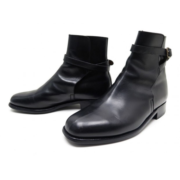 CHAUSSURES JM WESTON BOTTINES EN CUIR NOIR 7F 40.5 BLACK LEATHER LOW BOOTS 910