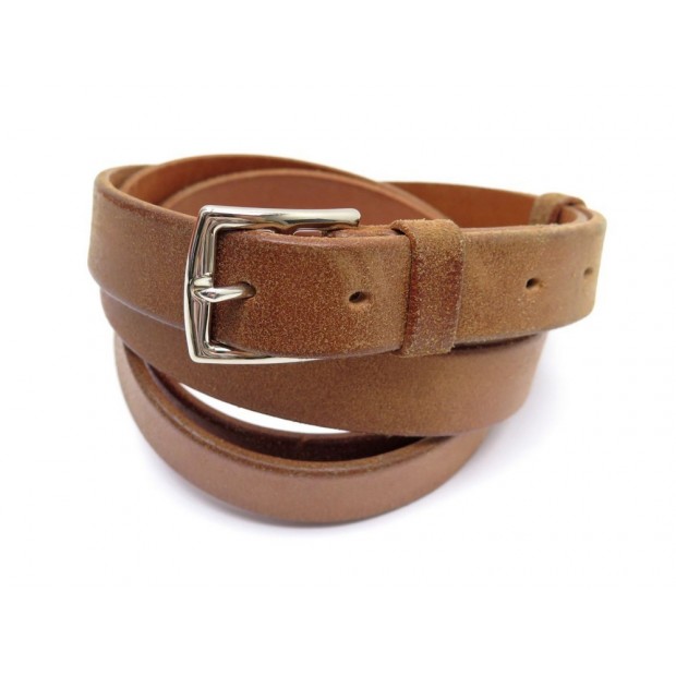 CEINTURE HERMES DOUBLE TOUR CUIR MARRON 