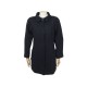 MANTEAU CHANEL P49855 40 M BOUTONS TETE DE LION LAINE BLEU NOIR WOOL COAT 4200€