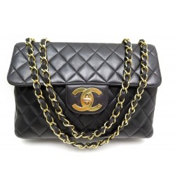 VINTAGE SAC CHANEL TIMELESS JUMBO CUIR NOIR 