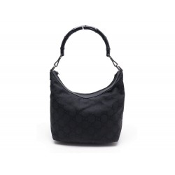 SAC A MAIN GUCCI BAMBOO 000-0531 EN TOILE MONOGRAMME GG NOIR BLACK HAND BAG 880€