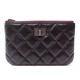 NEUF PORTE MONNAIE CHANEL 2.55 CUIR MATELASSE NOIR + BOITE 