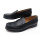 CHAUSSURES HERMES KENNEDY MOCASSINS 38.5 EN CUIR NOIR BLACK LOAFERS SHOES 760€