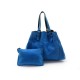 SAC A MAIN GERARD DAREL SIMPLE CABAS SB786 EN CUIR SUEDE BLEU POCHETTE BAG 330€