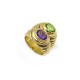 BAGUE BULGARI SERPENTI GODRON T 52 OR JAUNE AMETHYSTE & QUARTZ CITRON RING 2500€