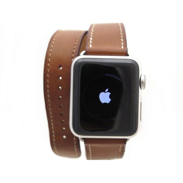 MONTRE HERMES APPLE WATCH CUIR BARENIA DOUBLE TOUR 