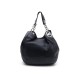 SAC A MAIN MICHAEL KORS FULTON EN CUIR GRAINE NOIR ATTRIBUT ARGENTE HANDBAG 375