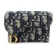 NEUF PORTE CARTES DIOR SADDLE TOILE JACQUARD OBLIQUE S5611CTZQ BLEU + BOITE 290€