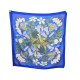 VINTAGE FOULARD HERMES FLEUR HELLANGER CARRE 90 SOIE BLEU BLUE SILK SCARF 370