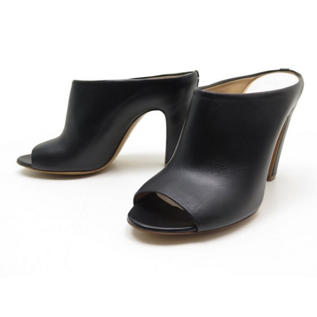 NEUF CHAUSSURES MAISON MARTIN MARGIELA MULES TALONS STRUCTURE 39 CUIR NOIR 720€