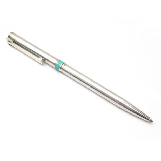NEUF STYLO A BILLE TIFFANY & CO AVEC BARRETTE EN T 25391276 ARGENT + BOITE 230€