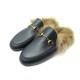 NEUF CHAUSSURES GUCCI MULES PRINCETOWN 40 I41 FIN MOCASSINS FOURRES EN CUIR 795€
