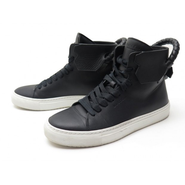 NEUF CHAUSSURES BASKET BUSCEMI SNEAKERS MONTANTES T39 EN CUIR BLEU SHOES 700