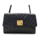 VINTAGE SAC A MAIN CHANEL EN CUIR CHEVRON NOIR BANDOULIERE HAND BAG 2800€