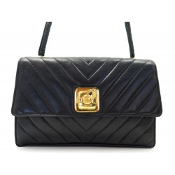 VINTAGE SAC A MAIN CHANEL CHEVRON CUIR 