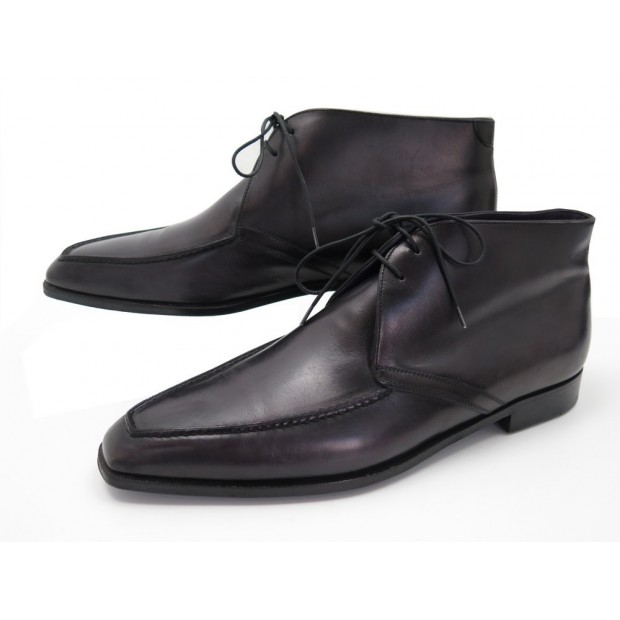 NEUF CHAUSSURES BERLUTI CHUKKA CUIR NOIR 10 44 + EMBAUCHOIRS BLACK SHOES 1625