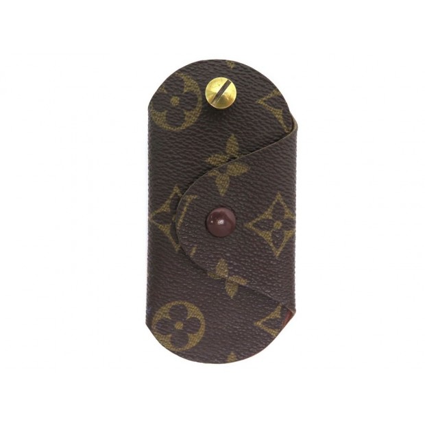 VINTAGE PORTE CLE LOUIS VUITTON EN TOILE MONOGRAM MARRON CANVAS KEY HOLDER 170€