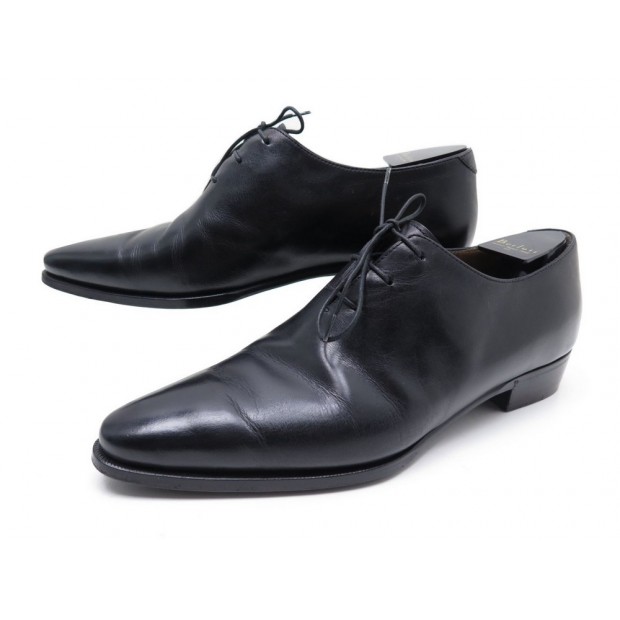 CHAUSSURES BERLUTI RICHELIEU PIERCING GALET 8 42 EN CUIR NOIR OXFORD SHOES 1580€