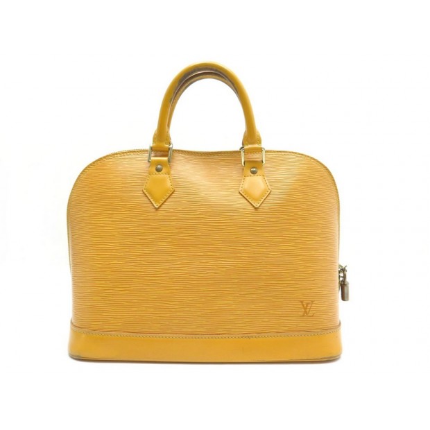 SAC A MAIN LOUIS VUITTON ALMA PM EN CUIR EPI JAUNE YELLOW LEATHER HAND BAG 1550€