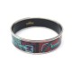 BRACELET HERMES EMAIL IMPRIME LARGE 65 MM MULTICOLORE + POCHON ENAMEL JEWEL 485€