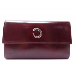 NEUF PORTEFEUILLE CARTIER PANTHERE CUIR BORDEAUX 