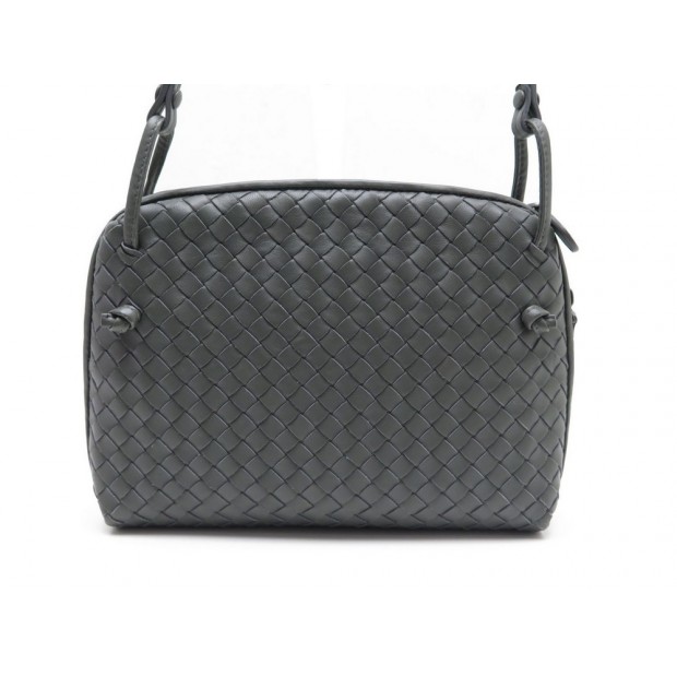 NEUF SAC A MAIN BOTTEGA VENETA CUIR INTRECCIATO NAPPA GRIS BANDOULIERE BAG 1350