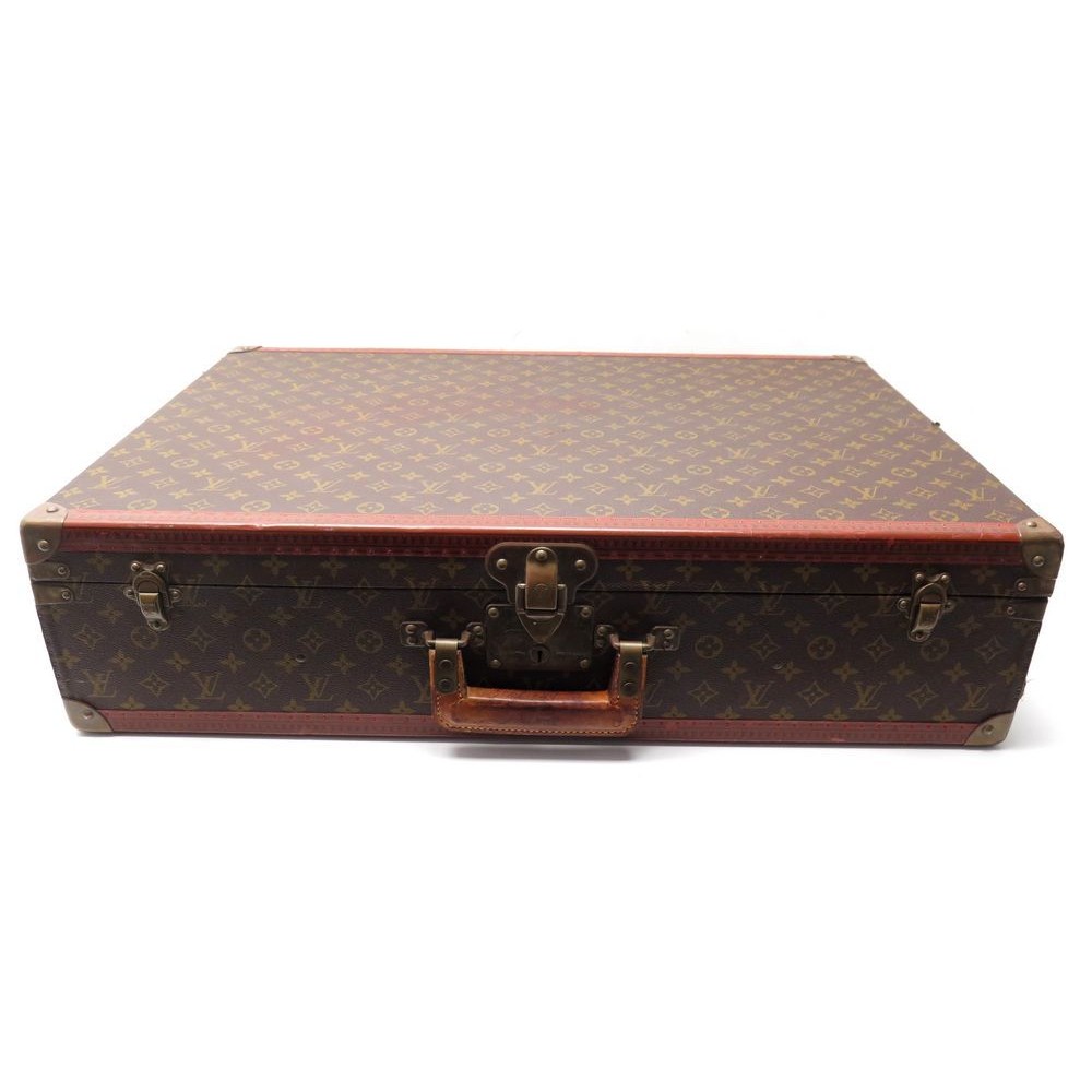 Valise Louis Vuitton Bisten 80 cm en toile monogram et cuir naturel