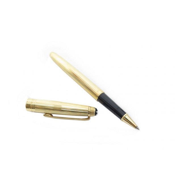 STYLO ROLLER MONTBLANC MEISTERSTUCK SOLITAIRE OR JAUNE SOILD GOLD ROLLERBALL PEN