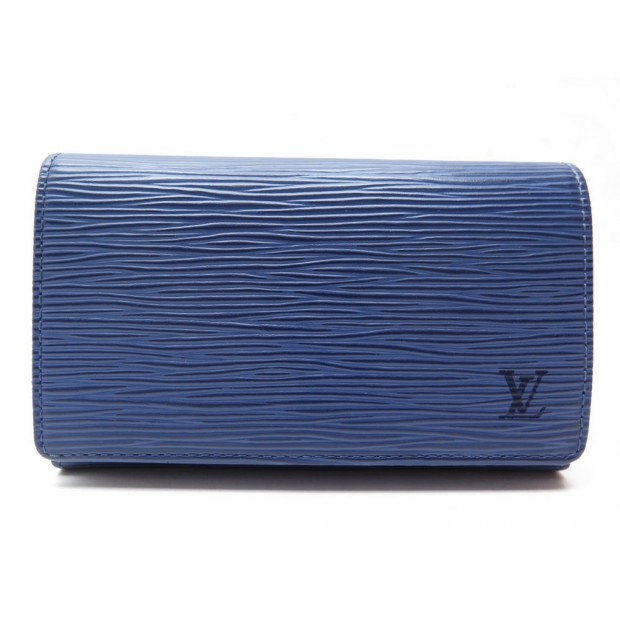 NEUF PORTEFEUILLE LOUIS VUITTON TRESOR CUIR EPI BLEU 