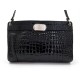 VINTAGE SAC A MAIN DIOR CUIR DE CROCODILE VERNI NOIR BLACK PATENT LEATHER PURSE