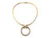 collier hermes omphale ras du cou en or jaune 18k 72gr
