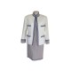 TAILLEUR ROBE + VESTE CHANEL COTON GRIS & BLANC T 38 S DRESS & JACKET SUIT 6500