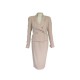 TAILLEUR JUPE + VESTE CHANEL BEIGE LAINE 