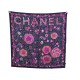 NEUF FOULARD CHANEL CARRE 90 CM SOIE BLEU MARINE MOTIFS CAMELIA SILK SCARF 380€