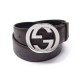 CEINTURE GUCCI GUCCISSIMA 114984 LOGO GG CUIR MARRON MONOGRAMME BROWN BELT 380