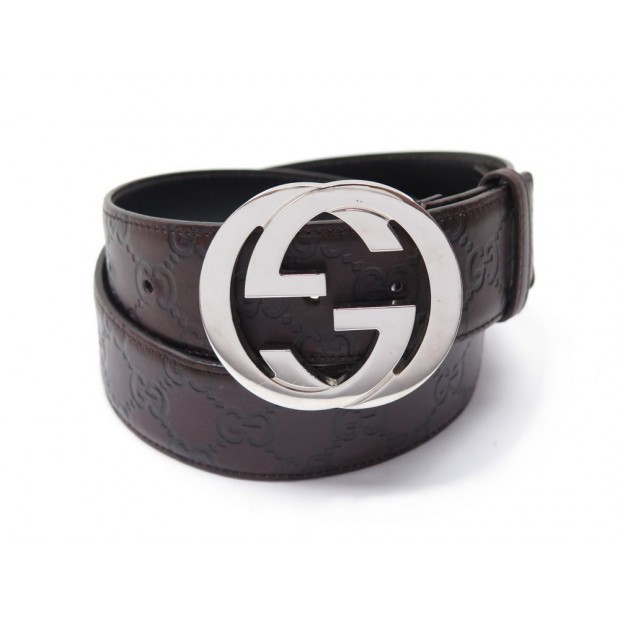 CEINTURE GUCCI GUCCISSIMA 114984 T 80 BOUCLE LOGO GG CUIR MONOGRAMME BELT 380€