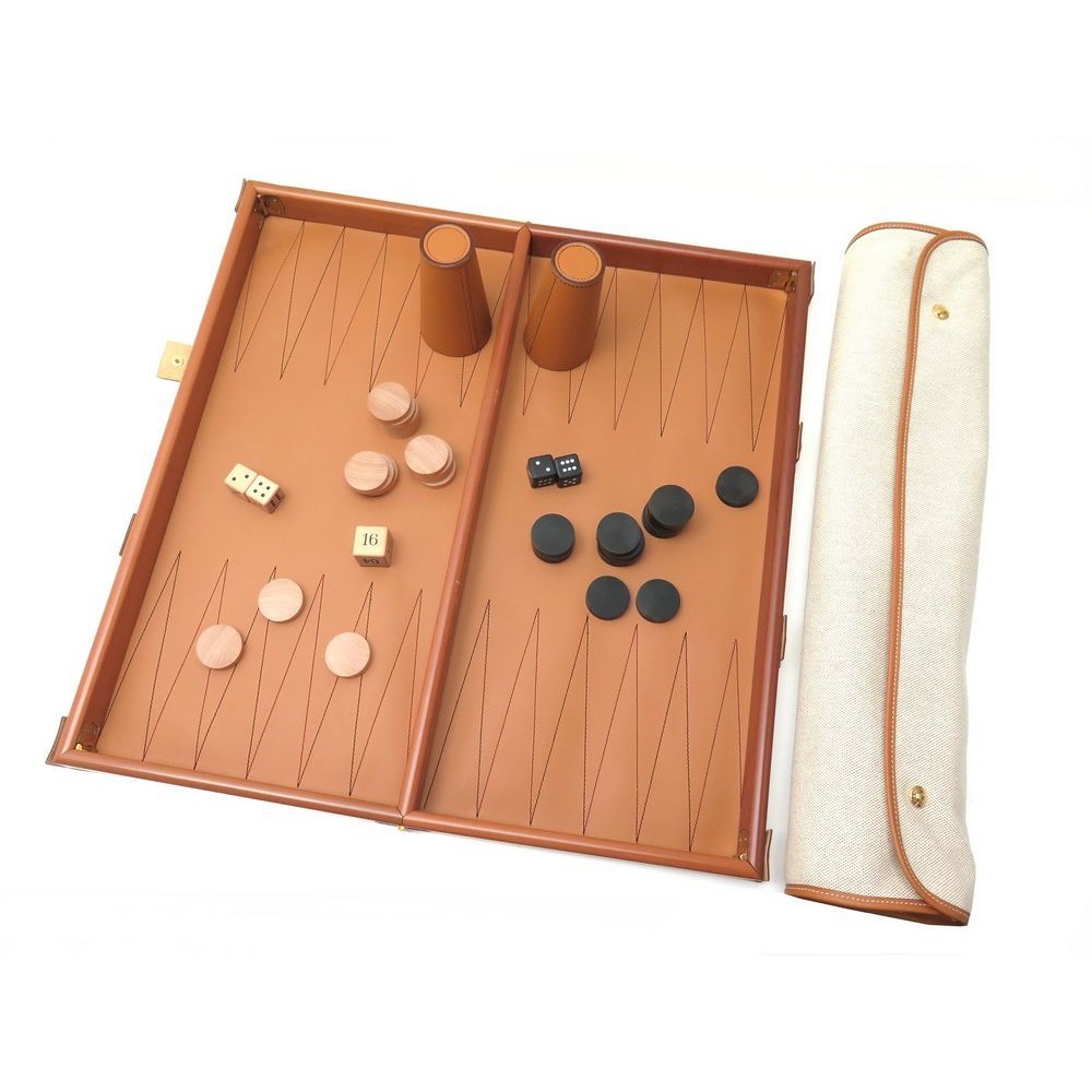 jeu de backgammon hermes pliable de voyage sac