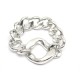 BRACELET HERMES MAILLE GOURMETTE T 17 EN ARGENT MASSIF 925 165GR + ECRIN SILVER