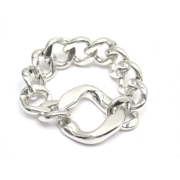 NEUF BRACELET HERMES GOURMETTE EN ARGENT 