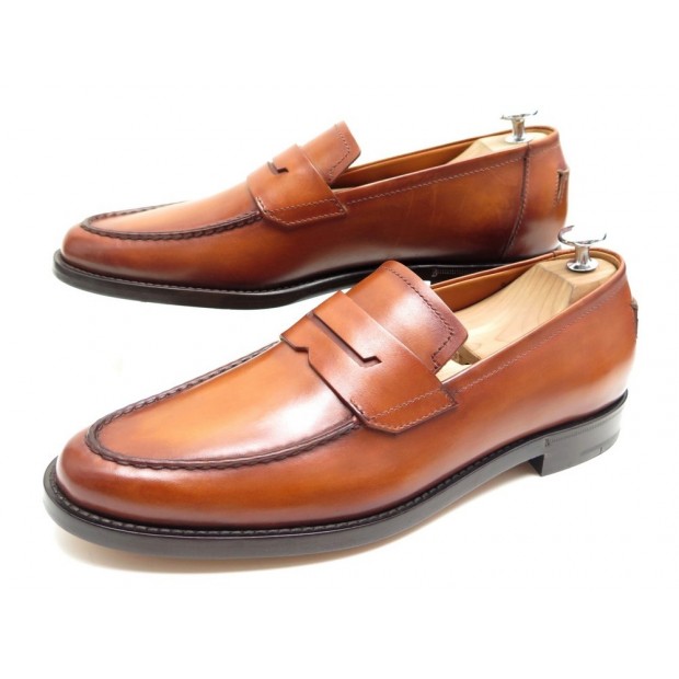 NEUF CHAUSSURE MOCASSIN BERLUTI VENEZIA CUIR COGNAC 7.5 41.5 